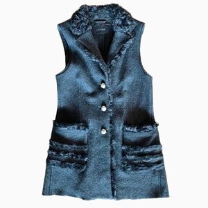 Meindl Heritage German Wool Rabbit Fur Trim Vest EU 38 US Small Gray